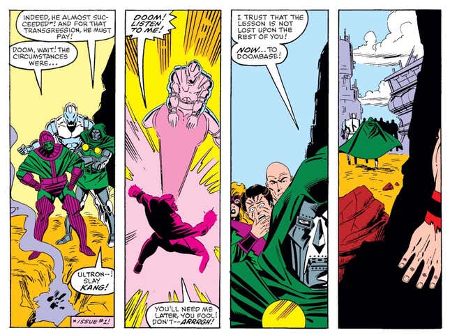 Kang and Doom fighting