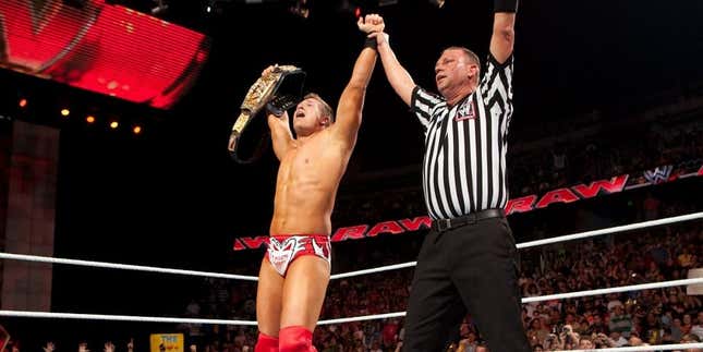 Miz celebrating his win 