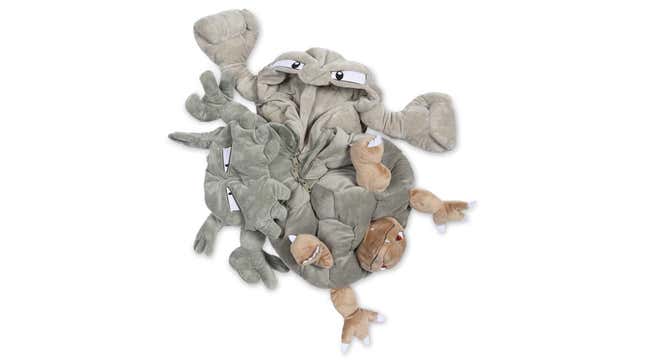 The awful sight of Geodude and his evolutions, sewn together.
