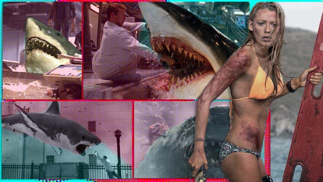 Collage of terrifying sharks
