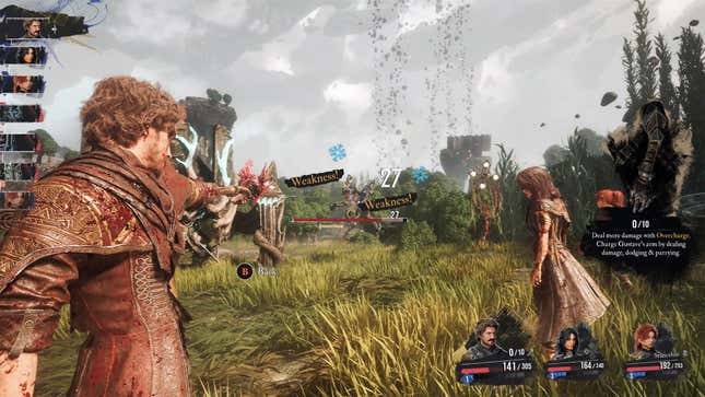 Gustave aims his gun to attack a foe.