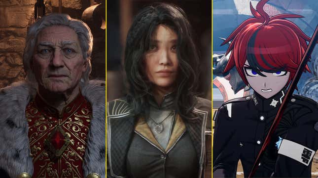 The Emperor of Tamriel, Lune from Clair Obscur, and the protagonist from The Hundred Line are arranged in a composite image.