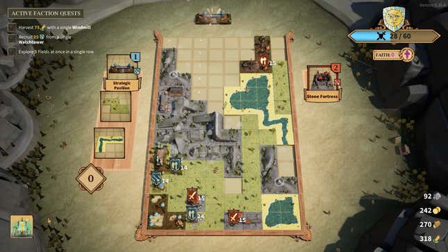 A virtual board shows a medieval realm in tiles.