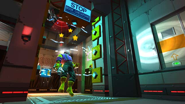 A guard gets electrocuted.