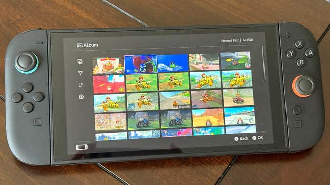 A Nintendo Switch 2 shows several screenshots.