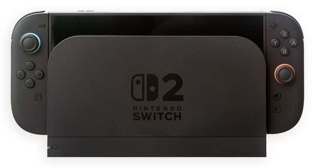 A Switch 2 in its dock.