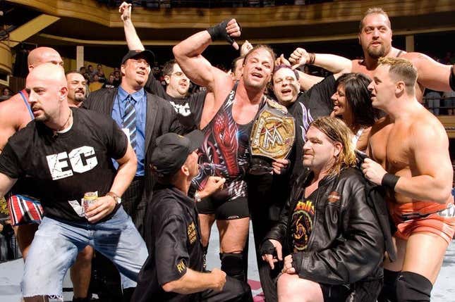 Rob Van Dam celebrating his win