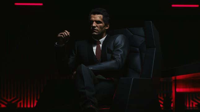 A corporate boss awaits feedback. 