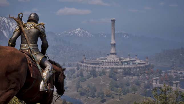 The player character looks out over the Imperial City.
